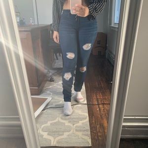 pacsun dark blue ripped jeggings